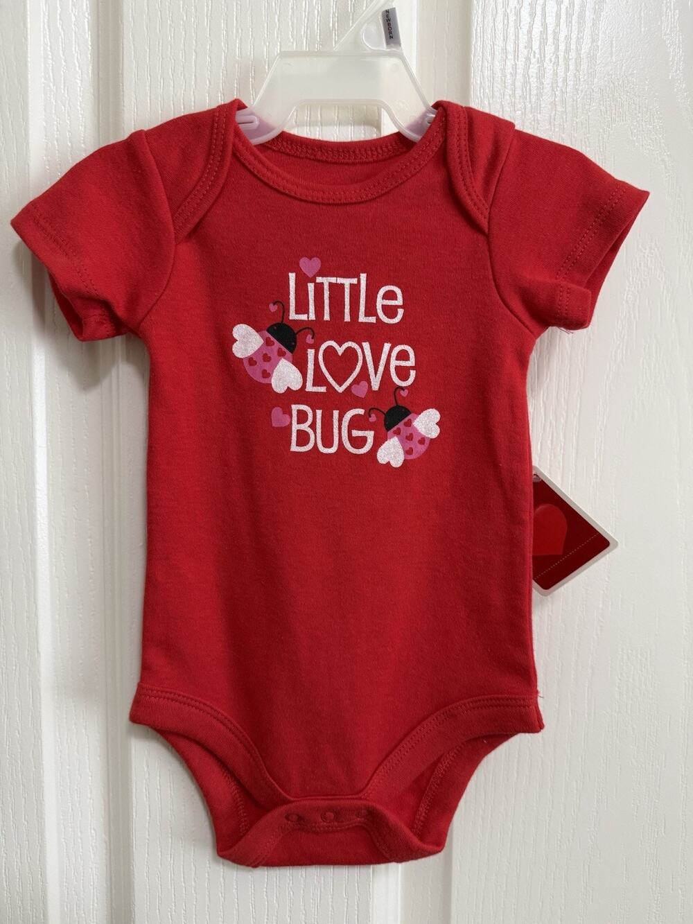 Infant Little Love Bug Valentine Bodysuit NWT size 0-3 Months